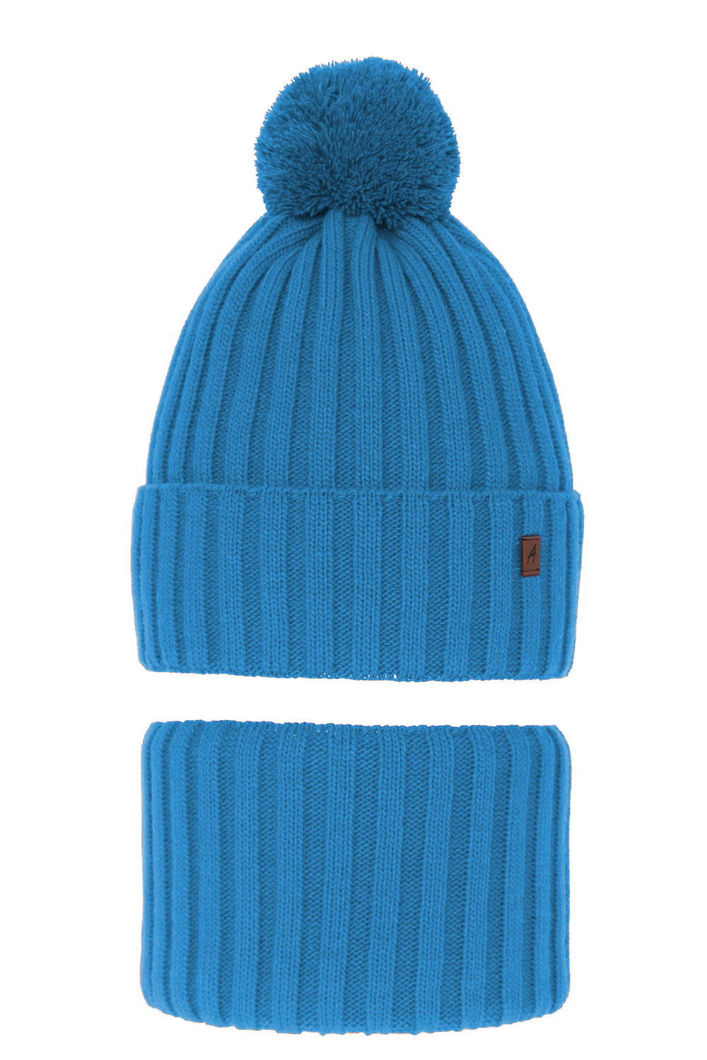 Jongens winter set, blauw, met garen pompon, Wiliam