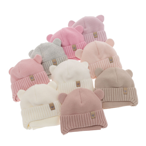 Meisjes winter set muts en sjaal, kremowy, Alice