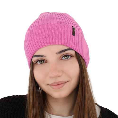 Dames wintermuts, roze, 100% Merino Wol, Megan