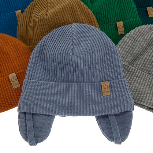 Jongens herfst/lente muts, groen, met bindkoorden, Kapsel