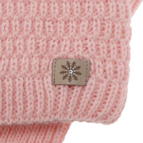 Meisjes winter set muts en buissjaal, lichtblauw, met garen pompon, Germina