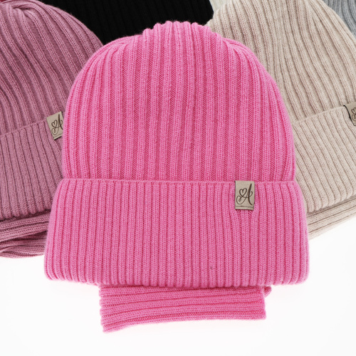 Meisjes winter set, zwart, 100% Merino Wol, Patricia