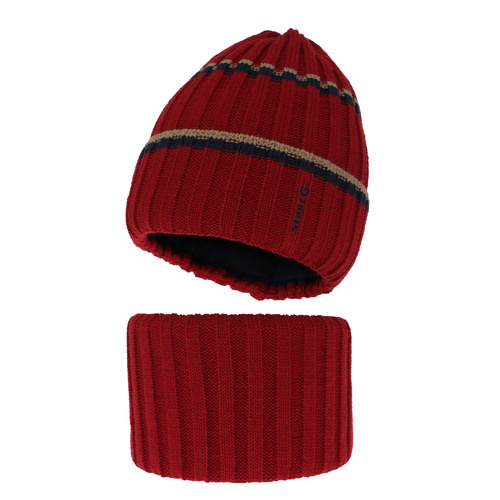 Jongens winter set, rood, Bastien