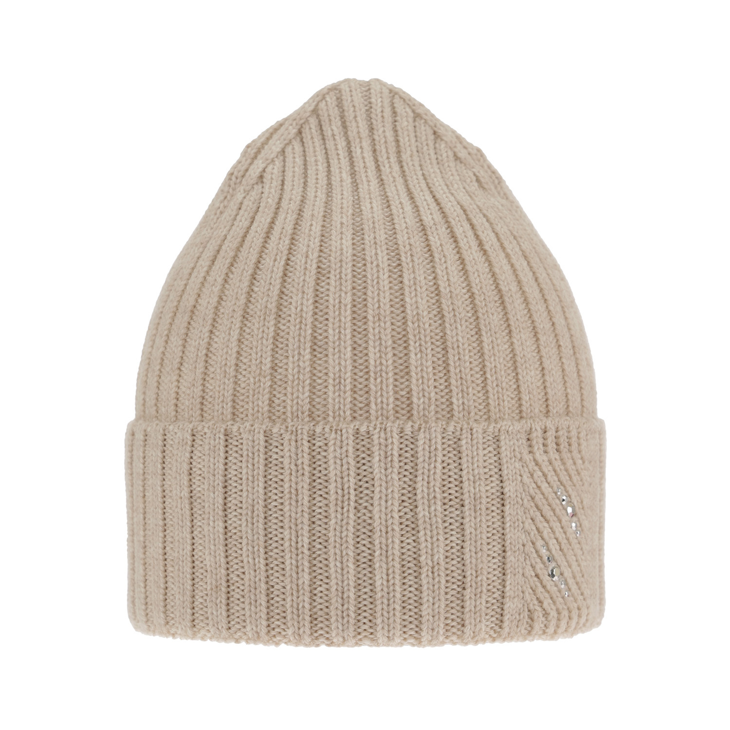 Dames wintermuts, beige, 100% Merino Wol, Ariga