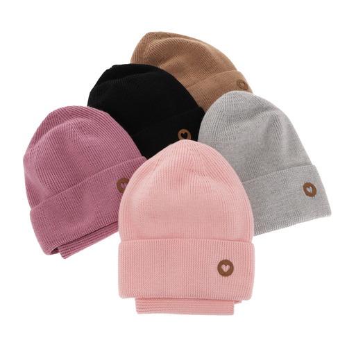 Meisjes herfst/lente set muts en buissjaal, kremowy, 100% Merino Wol, Brook