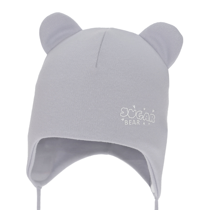 Tyttöjen syys/kevät pipo, harmaa, puuvilla, nauhoilla, Kelda