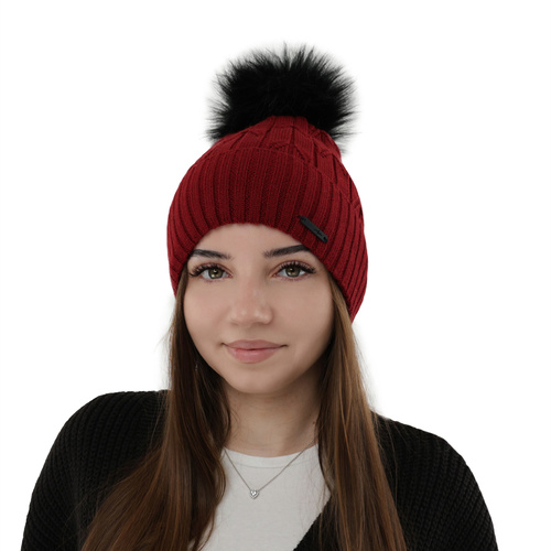 Dames wintermuts, kremowy, met merinowol, Talaria