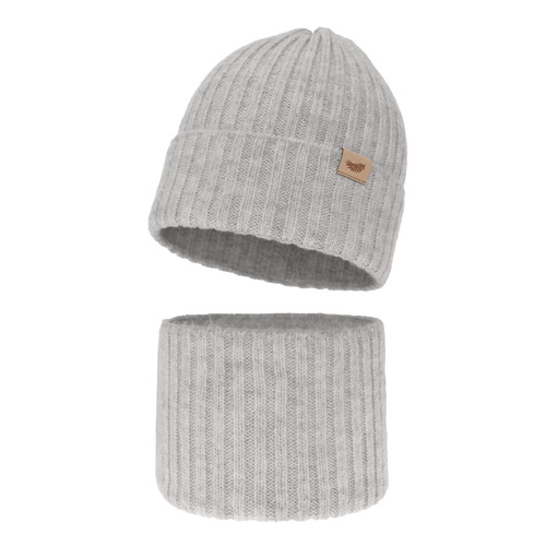 Meisjes winter set, grijs, met merinowol, Karmina