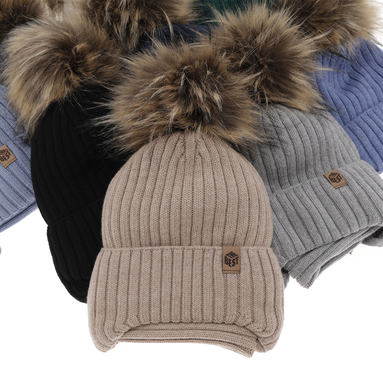 Jongens winter set, blauw, met bindkoorden, 100% Merino Wol, Juno