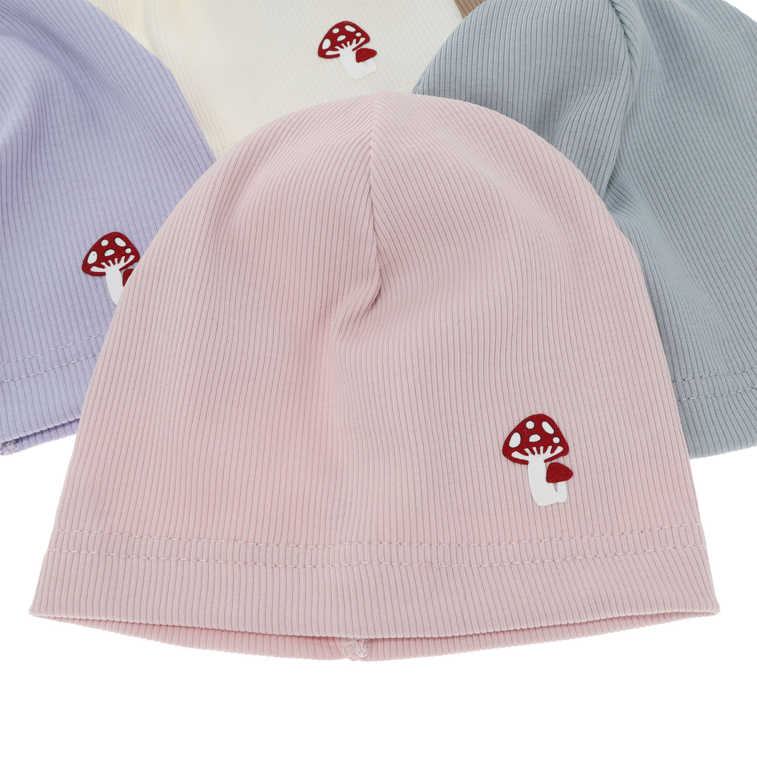 Hattu tytöille syksyllä, keväällä, kermainen, puuvillainen Balma