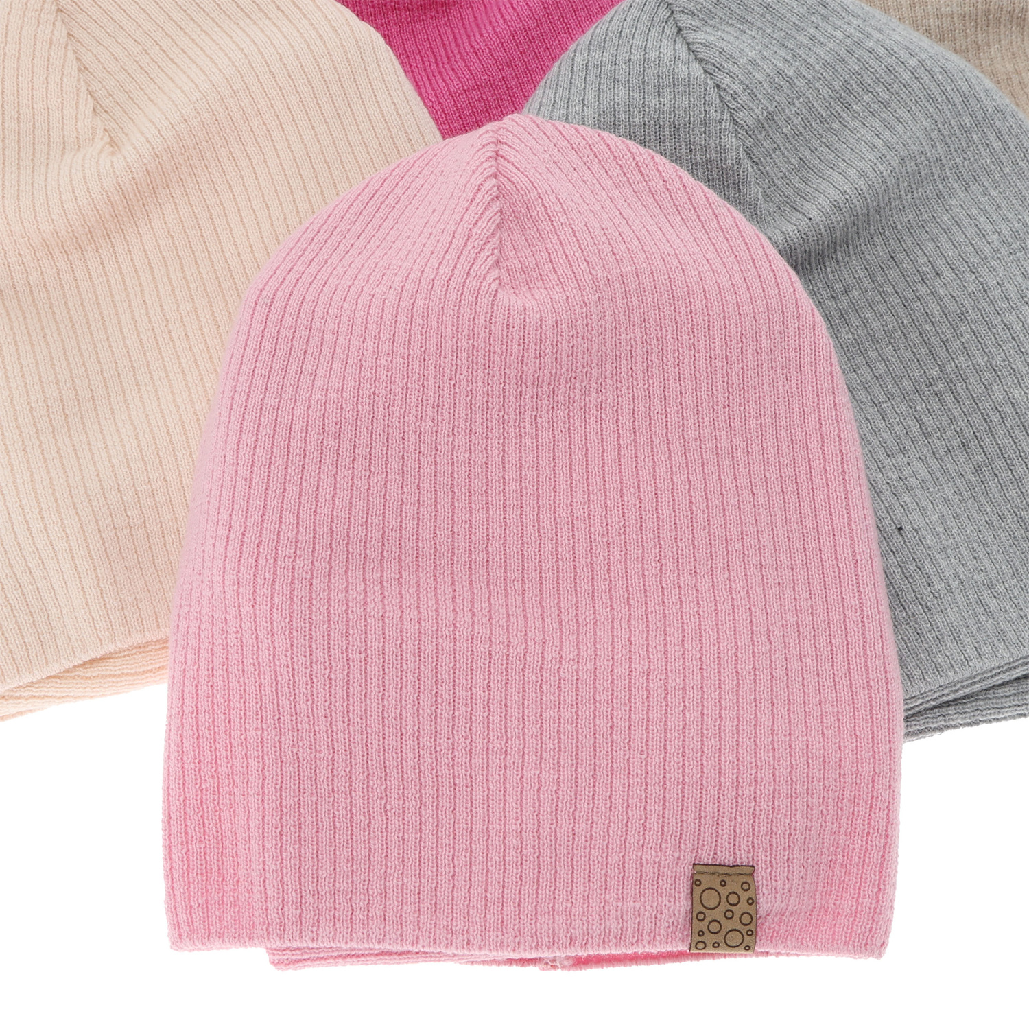 Meisjes herfst/lente set muts en buissjaal, kremowy, 100% Merino Wol, Ricona