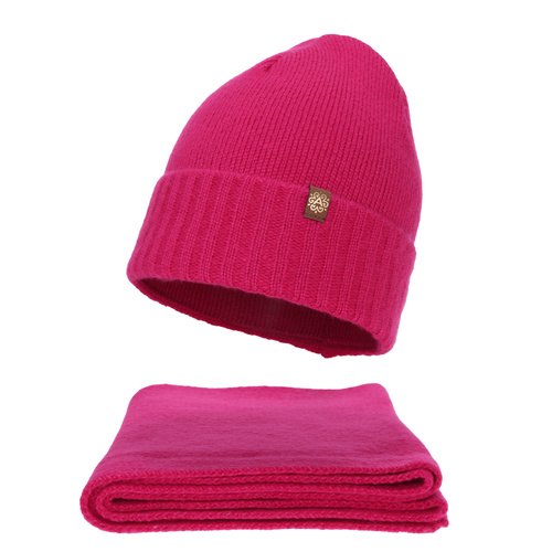 Naisten talvisetti: pipo ja huivi, amarant, Shasta