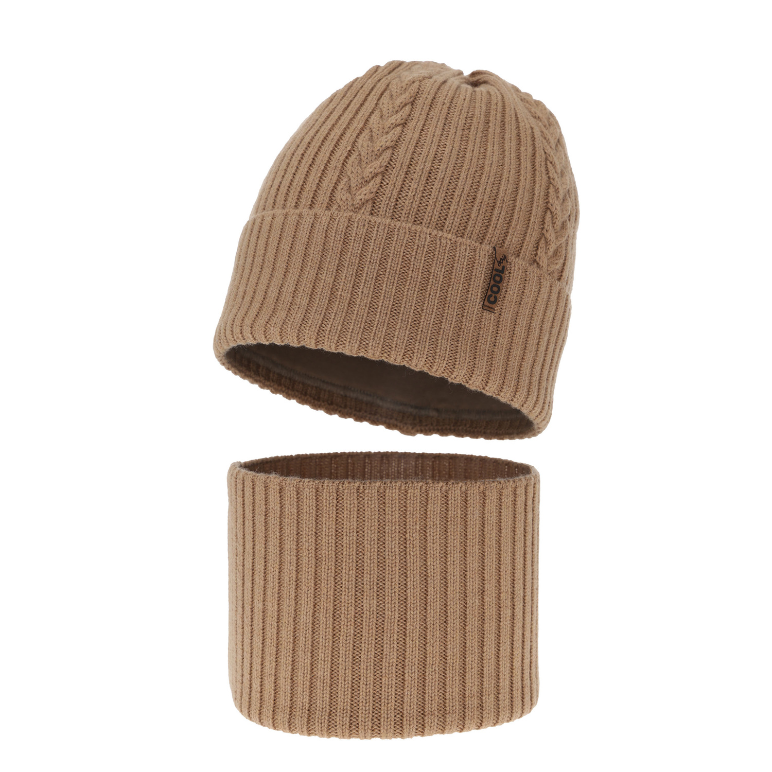 Jongens winter set, camel, 100% Merino Wol, Wilson