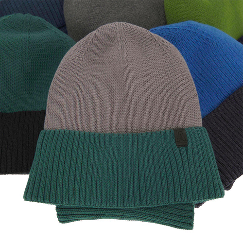 Jongens herfst/lente set muts en buissjaal, puuvillalla, blauw, katoenen, Tauros