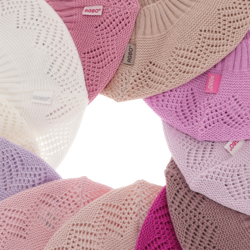 Meisjes herfst/lente muts, lila, ajour, Filadelfia