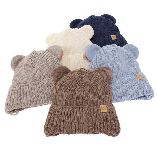 Jongens wintermuts, marineblauw, met merinowol, Shedon