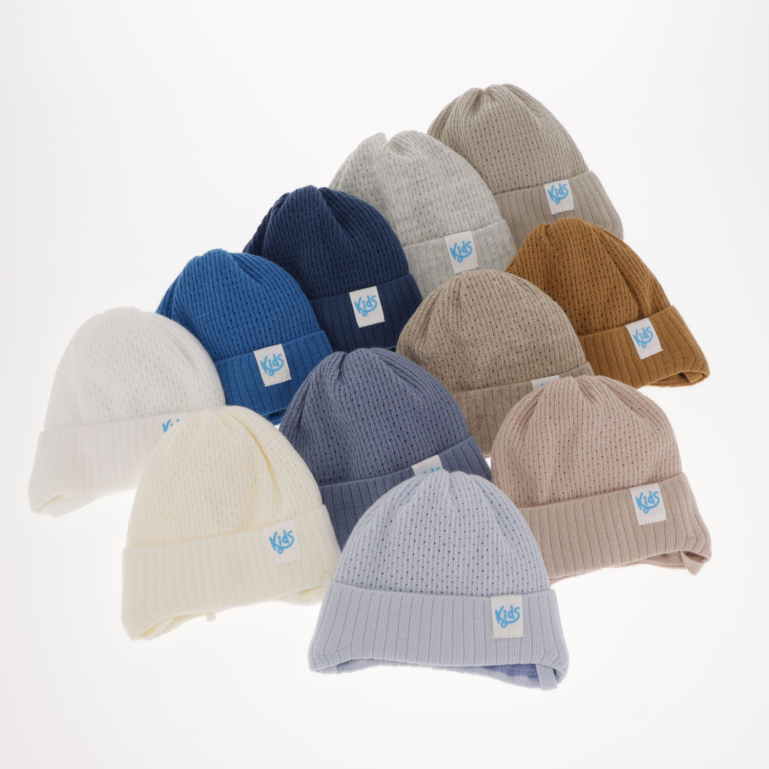 Jongens herfst/lente muts, blauw, met bindkoorden, Galvani