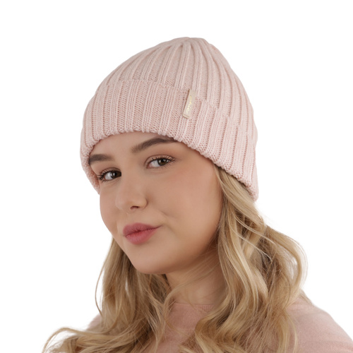 Dames wintermuts, roze, met merinowol, Missi