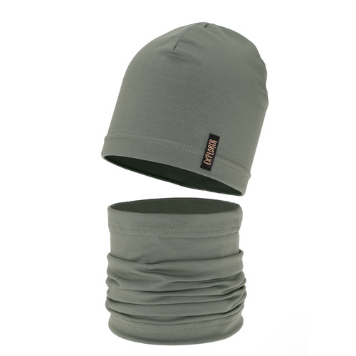 Jongens herfst/lente set muts en buissjaal, groen, Hobart