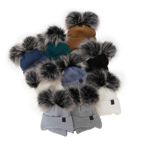 Jongens winter set, blauw, met twee pompons, met bindkoorden, Randel