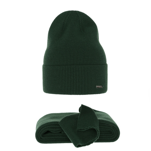 Dames winter set, groen, 100% Merino Wol, Melpomena