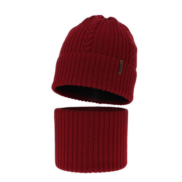 Jongens winter set, bordeaux, 100% Merino Wol, Wilson