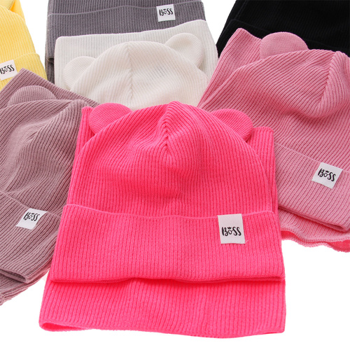 Meisjes herfst/lente set muts en buissjaal, puuvillalla, paars, Kajra