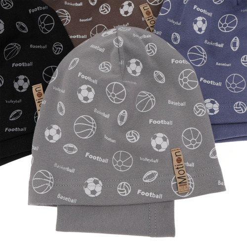 Jongens herfst/lente set muts en buissjaal, blauw, katoenen, Paolo