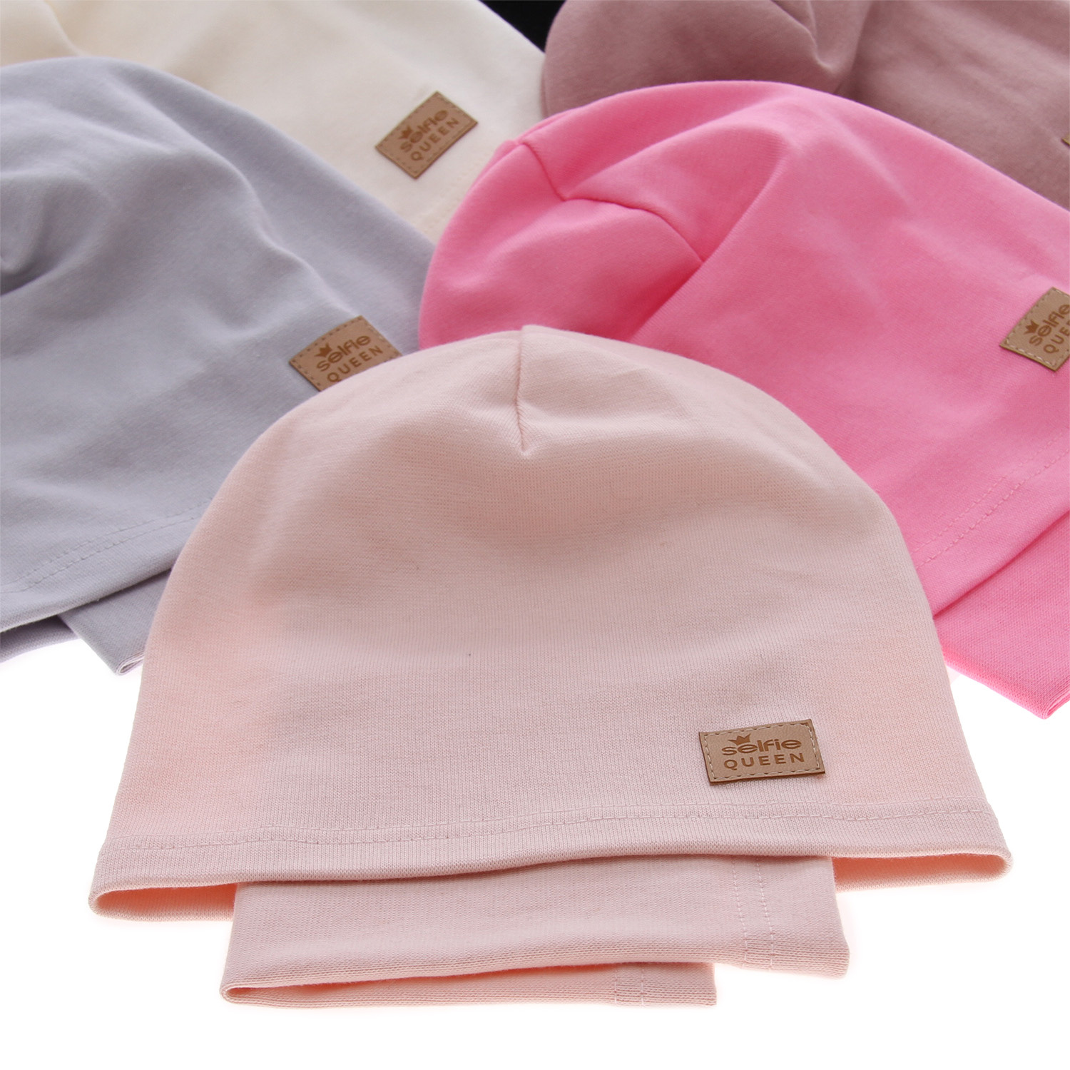 Meisjes herfst/lente set muts en buissjaal, kremi, katoen, Selfie