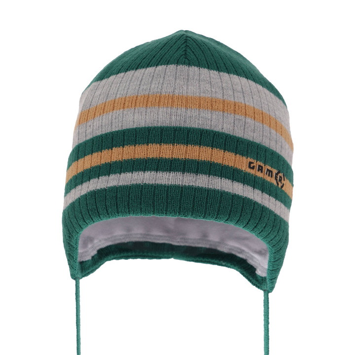 Jongens herfst/lente muts, smaragdinenvihreä, met bindkoorden, Oleander