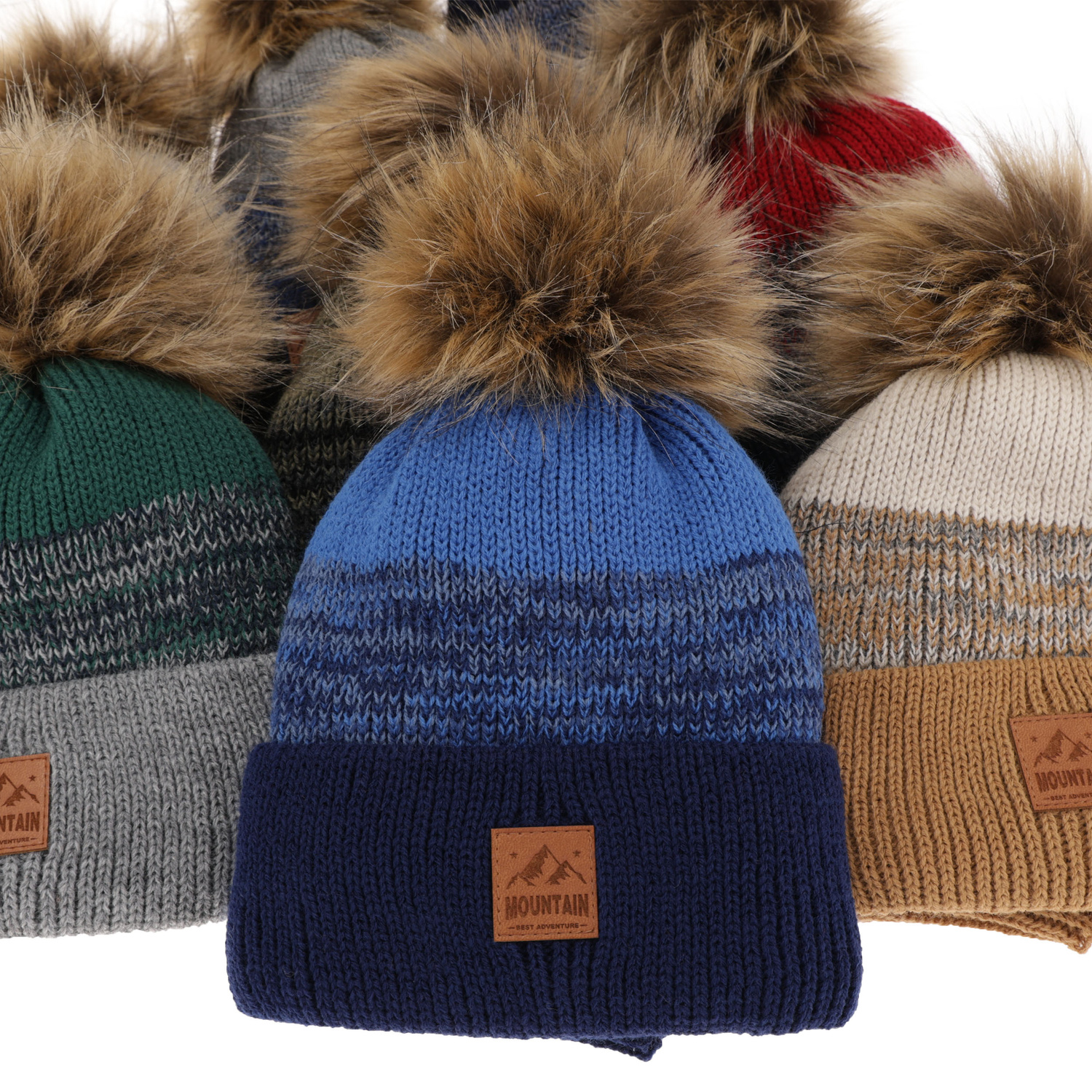 Jongens winter set, zwart, met garen pompon, Buffalo