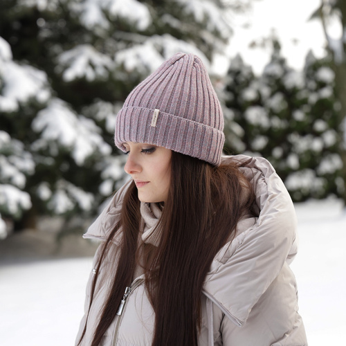 Dames wintermuts, roze, met merinowol, Missi