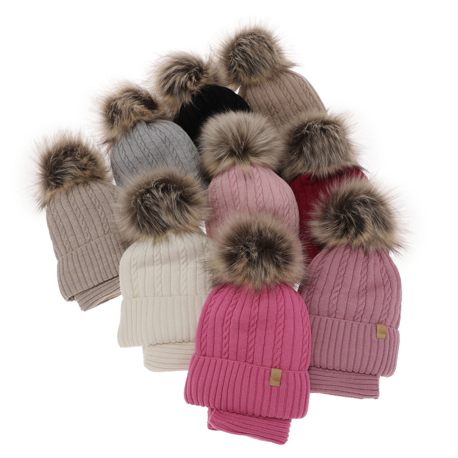 Meisjes winter set, roze, met merinowol, Mirabel