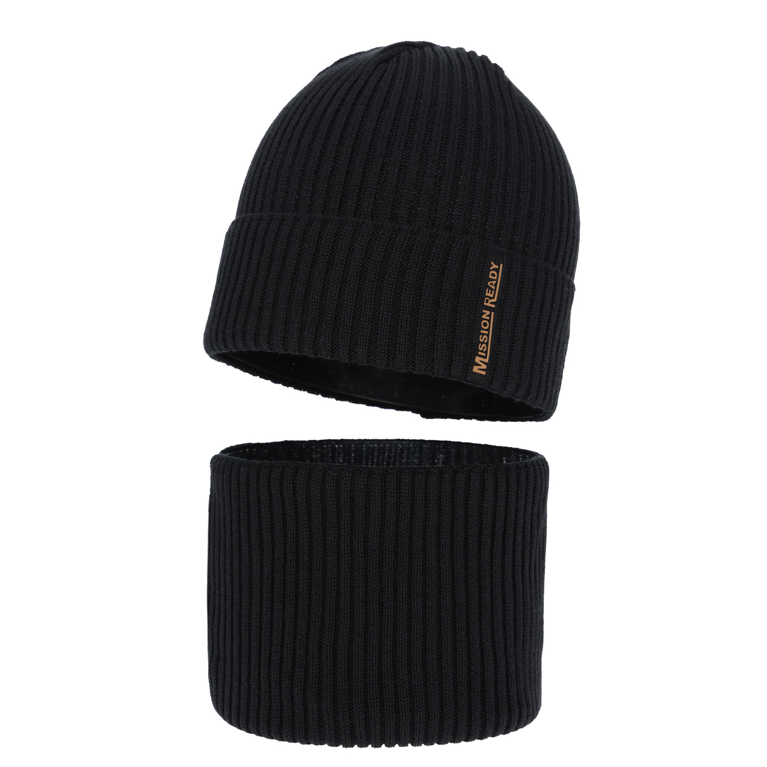 Poikien pipo ja kauluri syksy, kevät setti, , puuvillalla, musta, Norwin