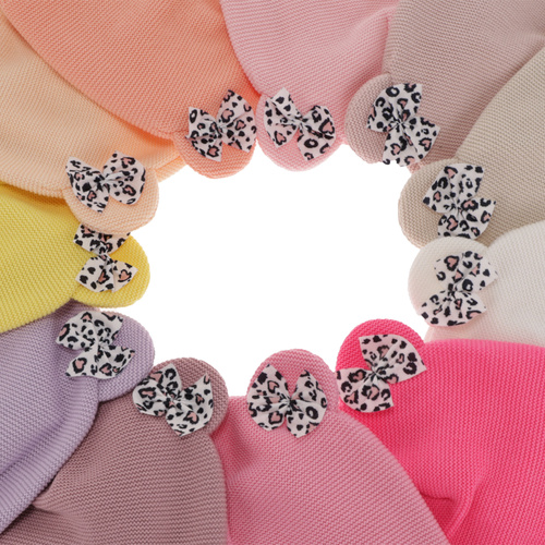 Meisjes herfst/lente set muts en buissjaal, puuvillalla, roze, met strik, Nicolette