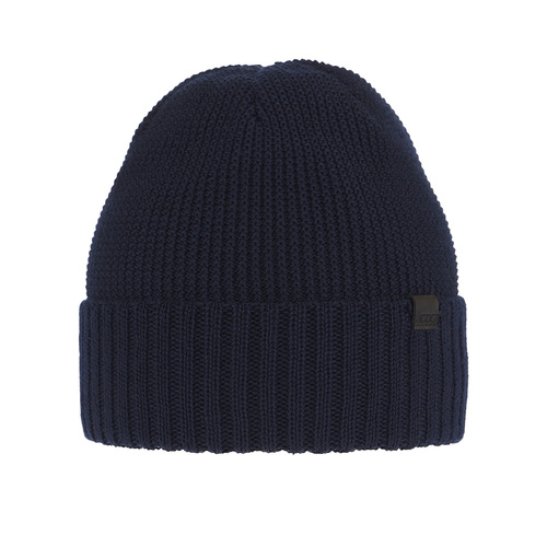 Heren wintermuts, blauw, met merinowol, Sewer