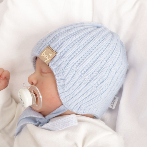 Jongens herfst/lente muts, camel, met bindkoorden, Chico