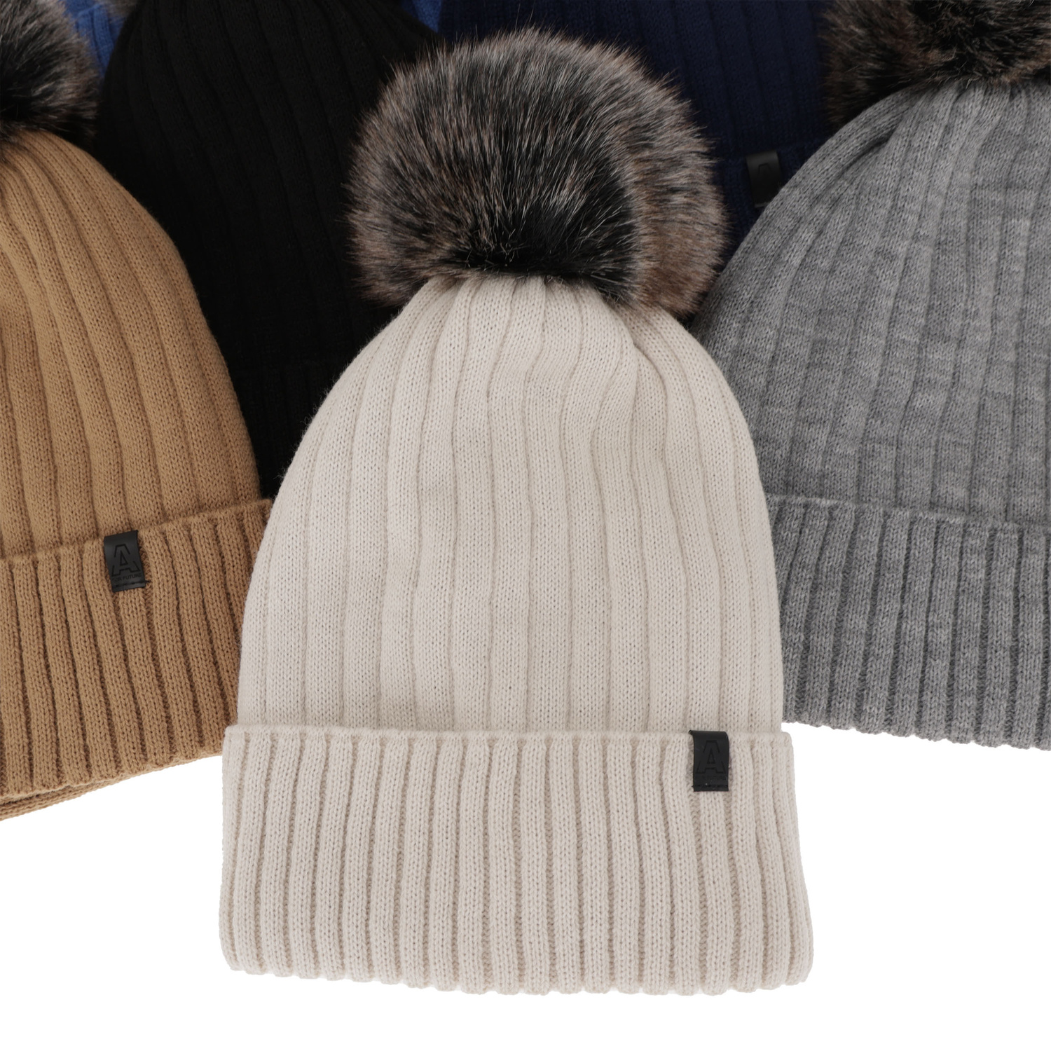 Jongens winter set, camel, met garen pompon, Relax