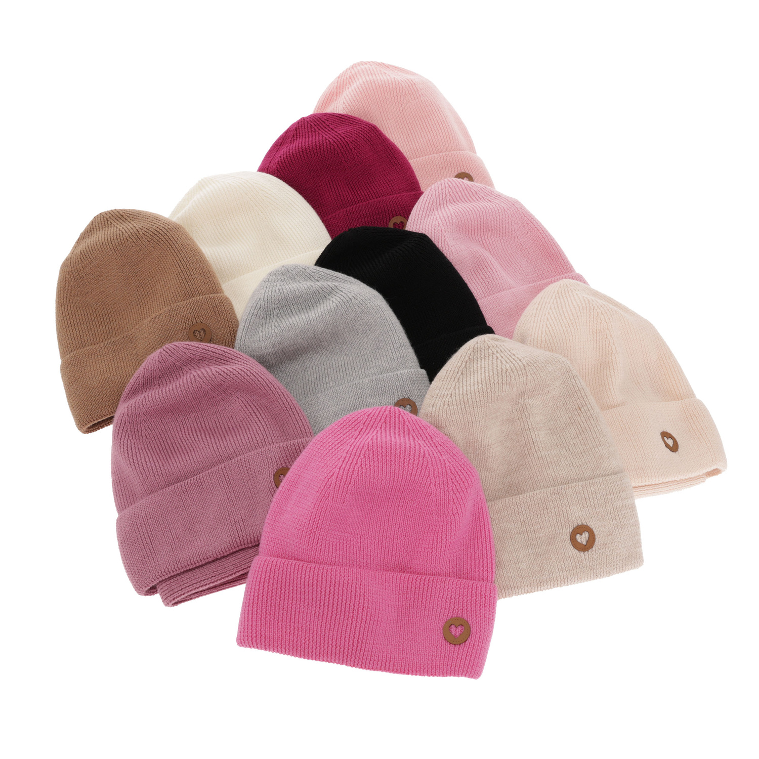 Meisjes herfst/lente set muts en buissjaal, roze, 100% Merino Wol, Brook