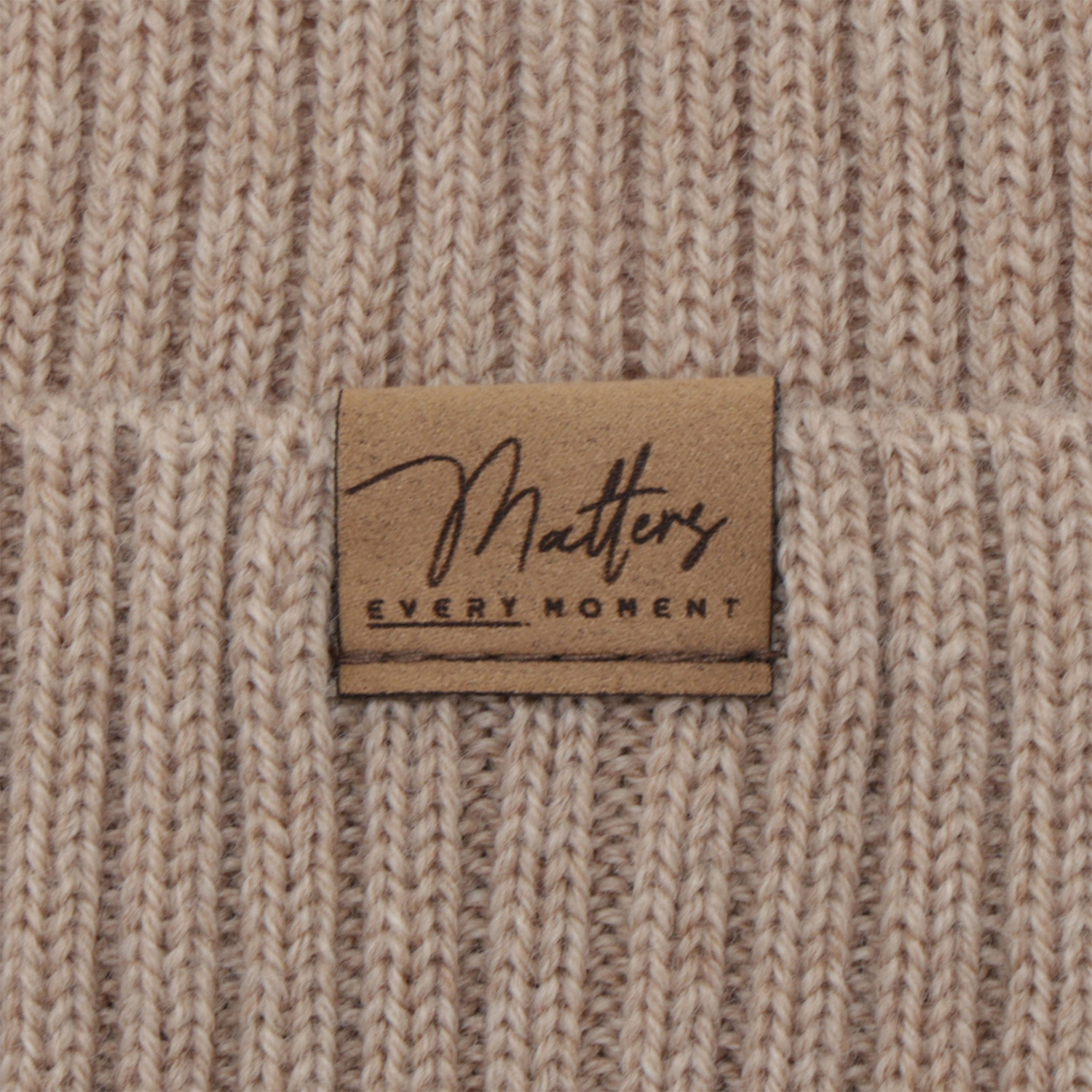 Naisten syys/kevät pipo, beige, 100% merinovilla, saumaton, Fabrizia