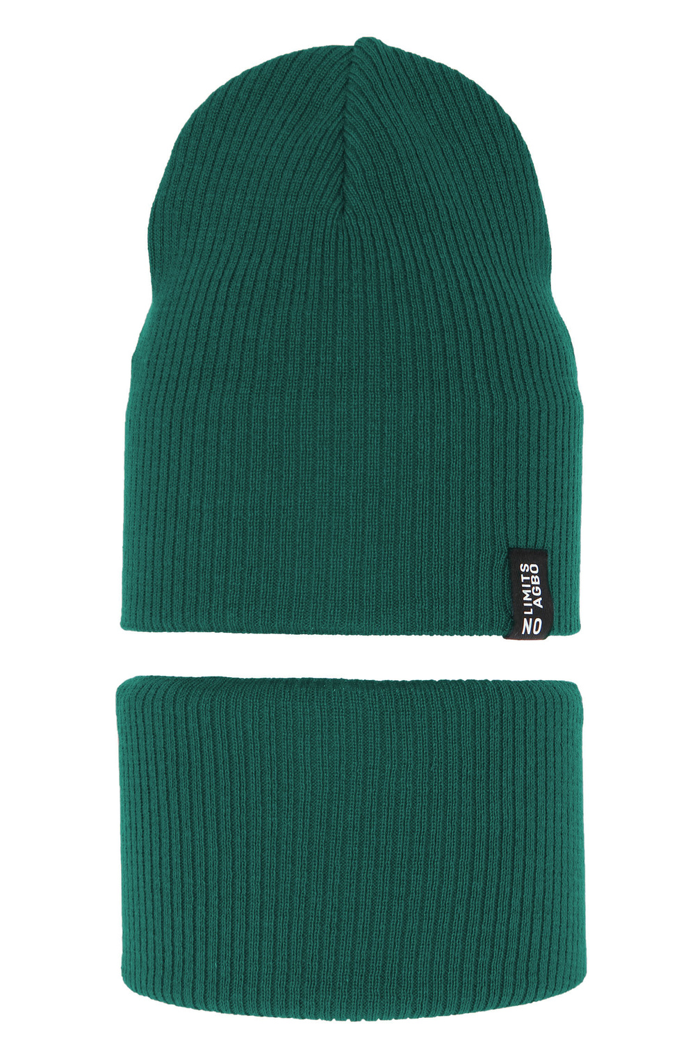 Jongens herfst/lente set muts en buissjaal, puuvillalla, szmaragdowy, Tunis