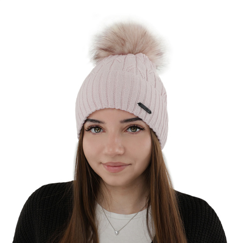 Dames wintermuts, kremowy, met merinowol, Talaria