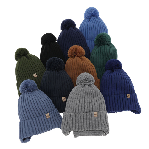 Jongens winter set, grijs, met garen pompon, Carlo