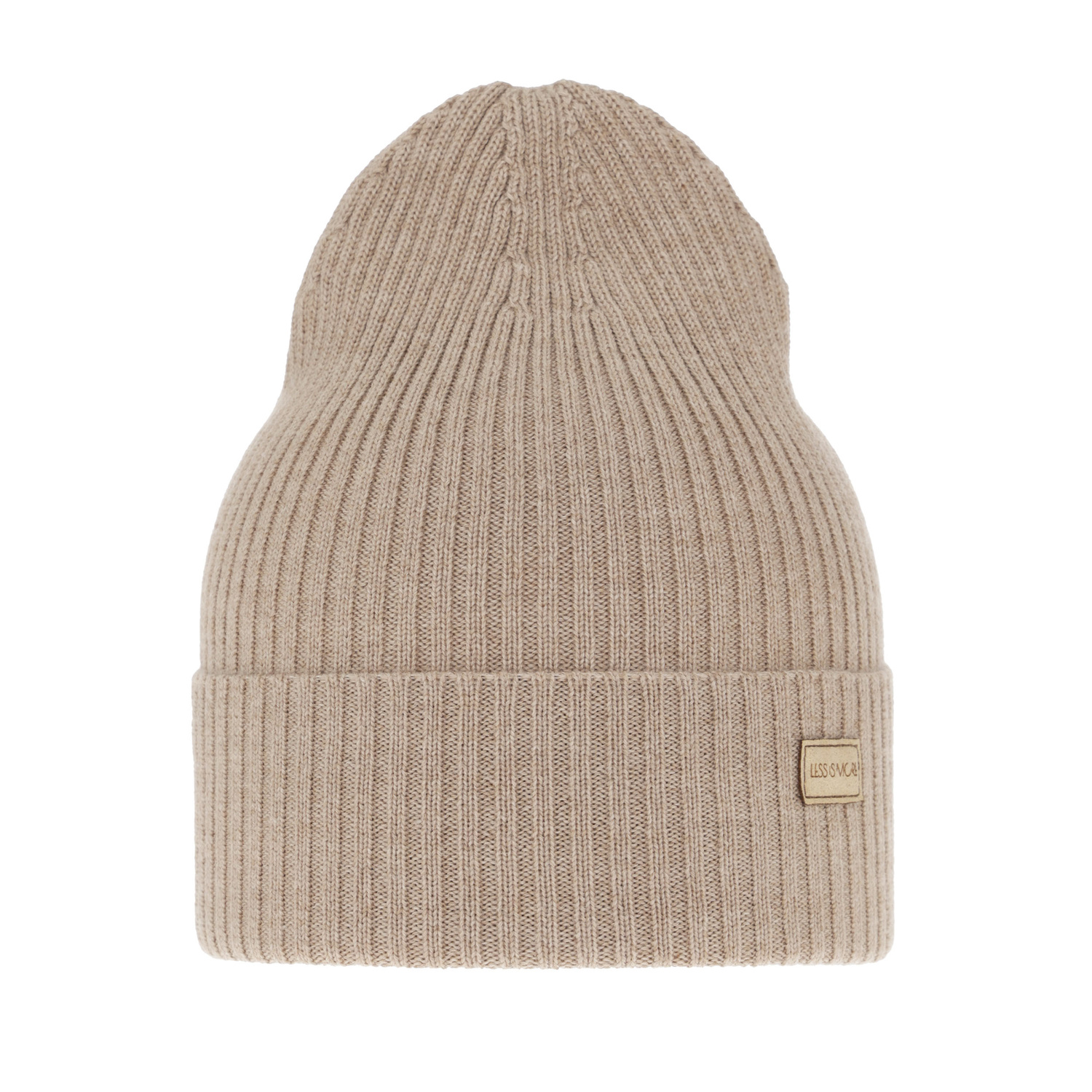 Dames wintermuts, donker beige, 100% Merino Wol, Sophie