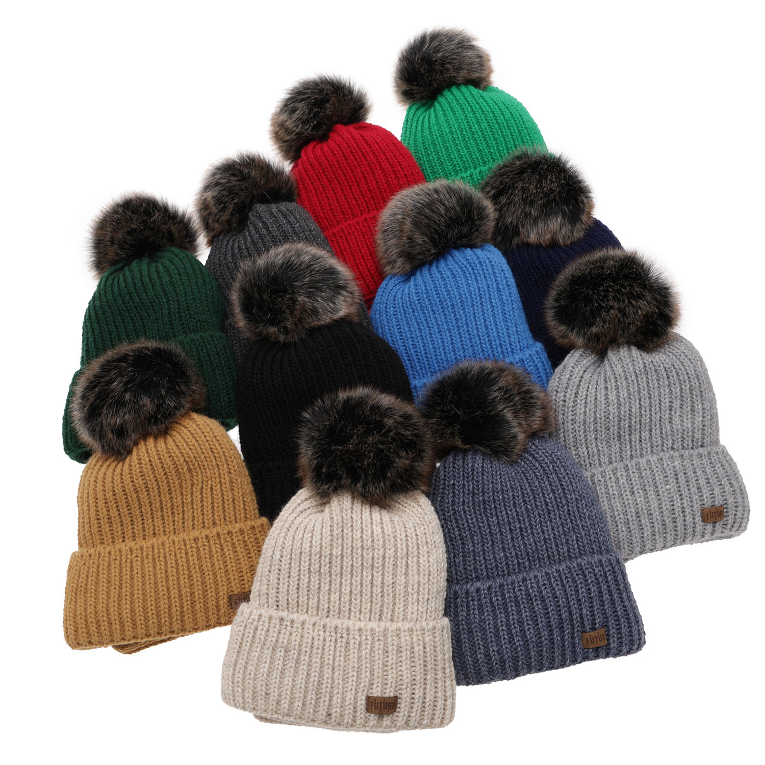 Jongens winter set, grijs, met garen pompon, Wonder