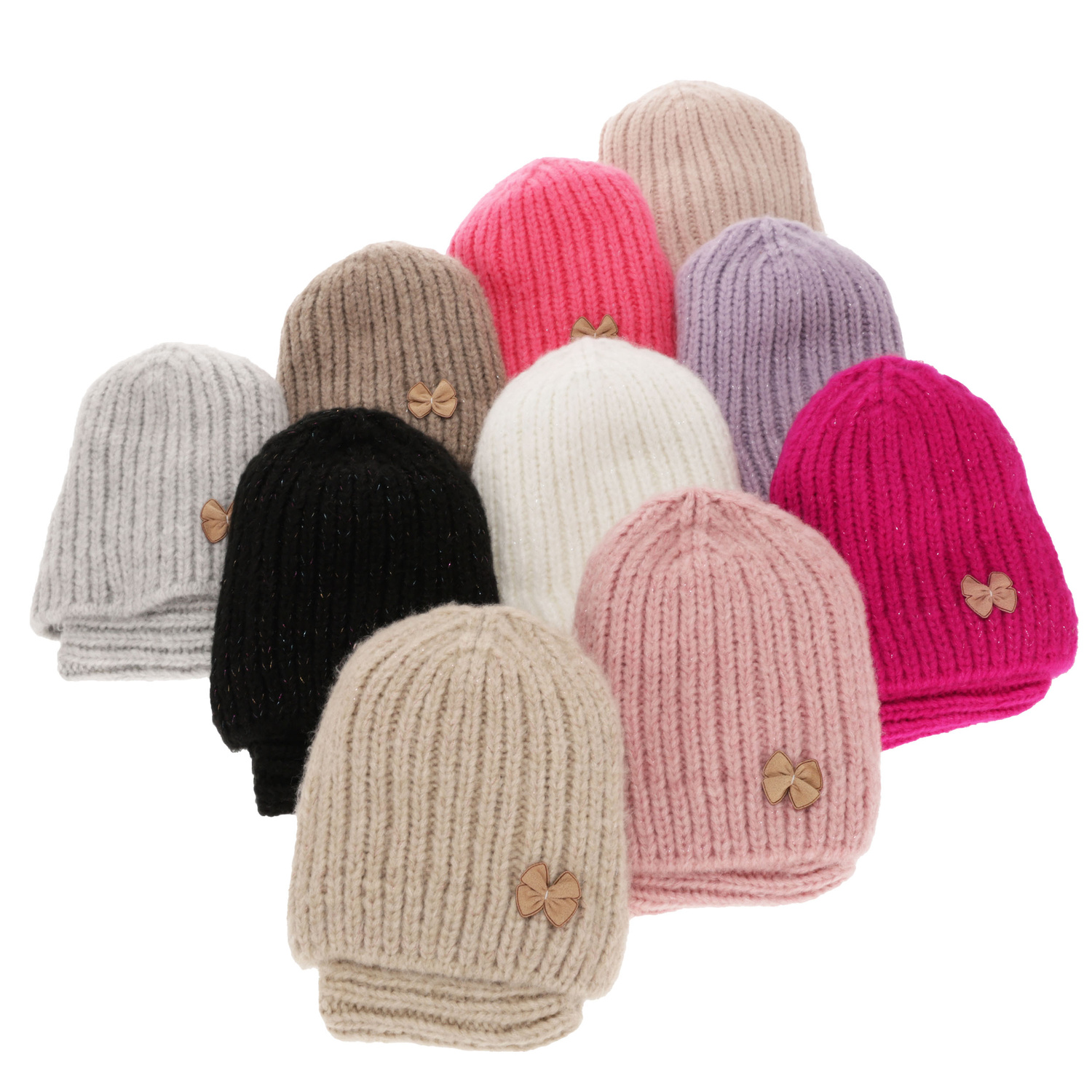 Meisjes winter set muts en buissjaal, wit, Ingrid