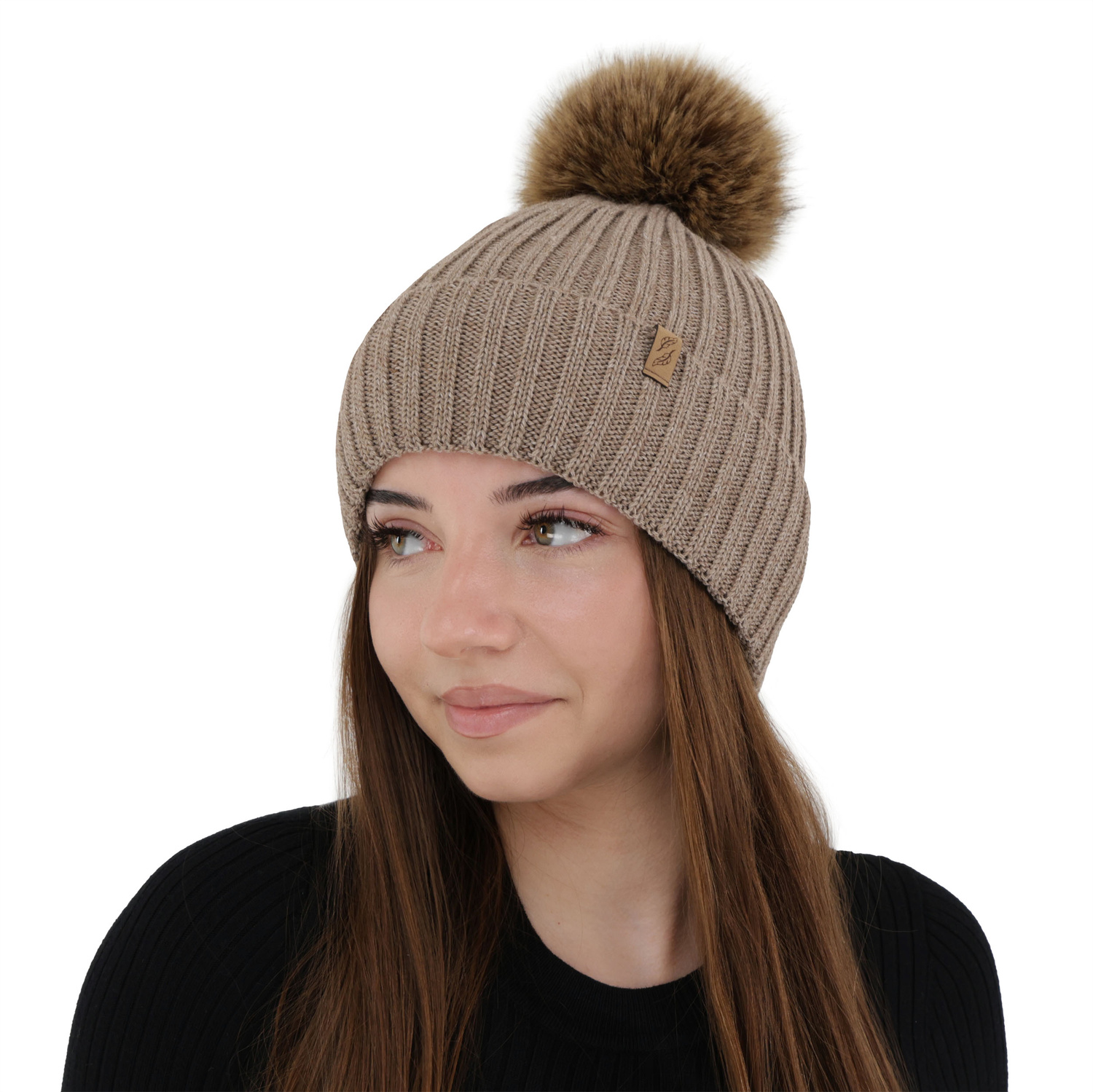 Naisten talvipipo, violetti, merinovillalla, Zamira