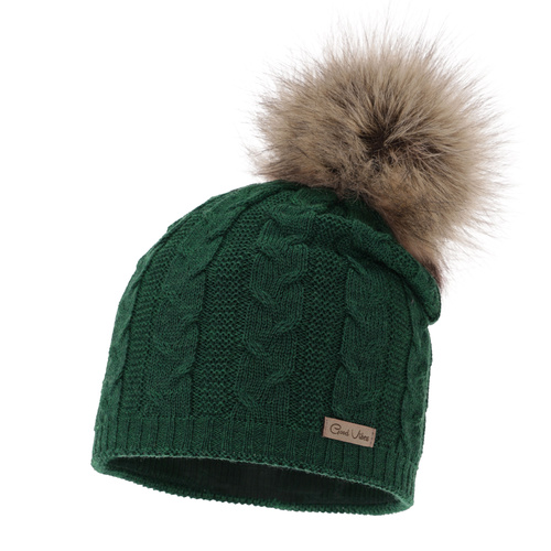 Dames wintermuts, groen, met merinowol, Bafi