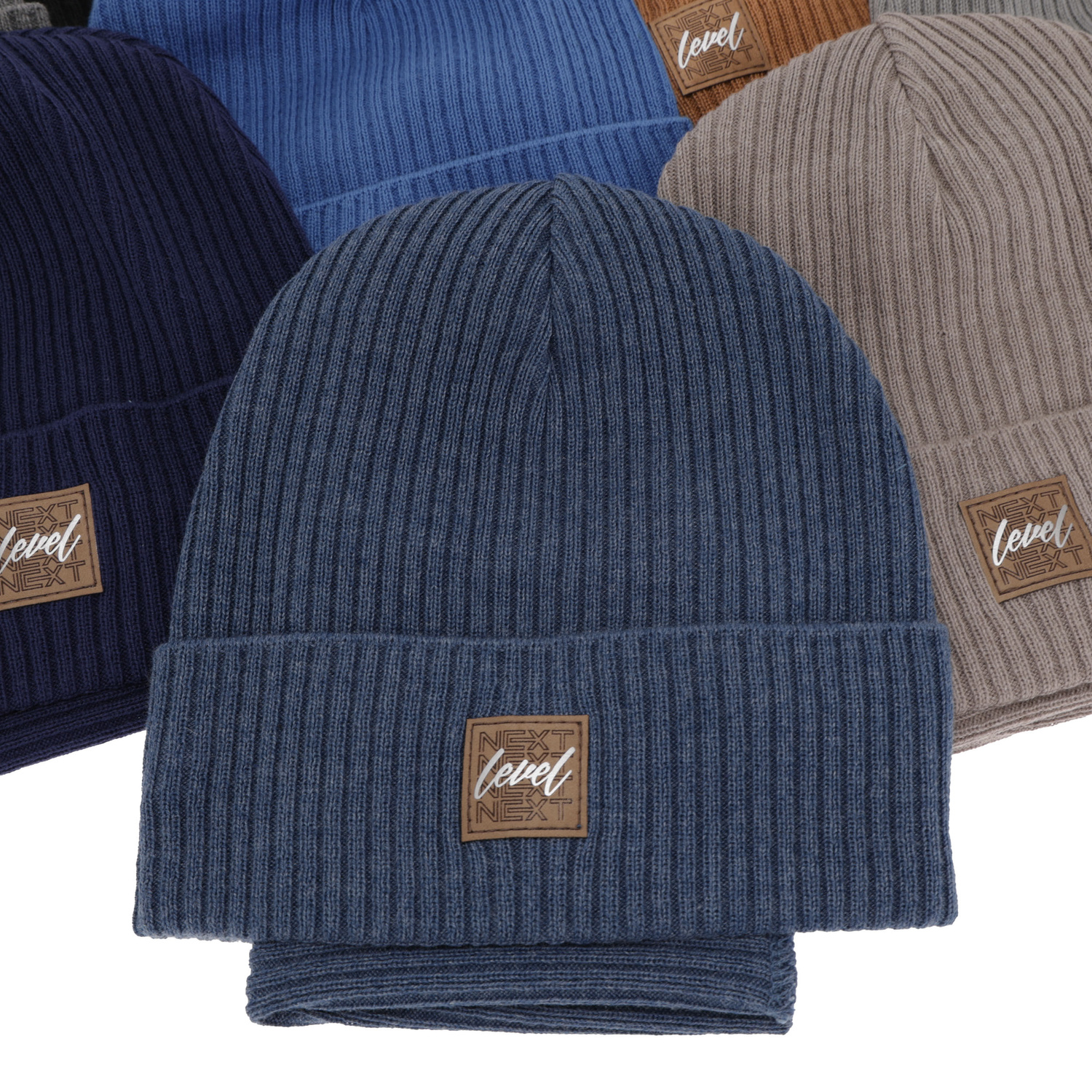 Jongens herfst/lente set muts en buissjaal, puuvillalla, blauw, Fenix