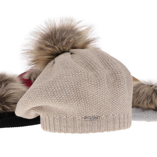 Dames wintermuts, roze, met merinowol, Bonnie